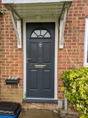 A lovely Anthracite Grey Conway 1 GB Solidor, alongside the super secure Ultion Cylinder fitted in Borehamwood
