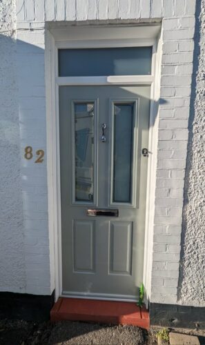 A lovely Painswick Ludlow 2 Solidor with Victorian Glass design alongside the super secure Ultion Cylinder fitted in Barnet