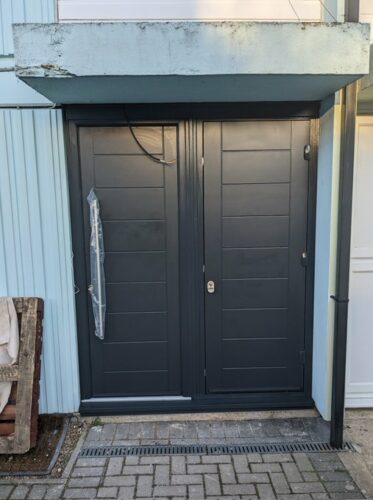 A pair of stunning Anthracite Grey Abbey Solid from Solid Core Door's with the super secure Ultion Cylinder fitted in St Albans