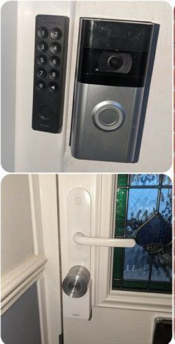 An amazing Green Ludlow 2 Solidor, with Dorchester Glass Design alongside the super secure Ultion Nuki Plus Handle with the Fingerprint Keypad, fitted in St Albans
